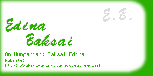 edina baksai business card